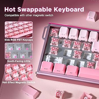 【付属品完備】Ajazz Alux60HE Plus ピンク Amazon.com: MIKIBY Alux60 Gaming Keyboard Wired, Hall Effect